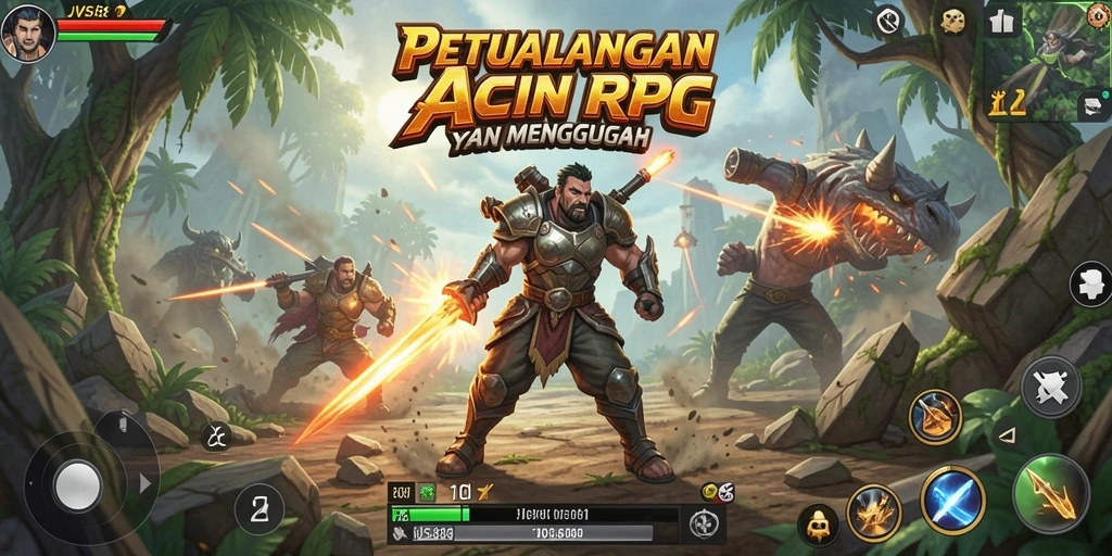 Screenshot utama JVS88 menampilkan aksi pertarungan epik dalam gameplay ARPG.