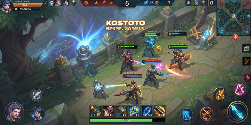 Tampilan gameplay seru saat bertarung di KOSTOTO.