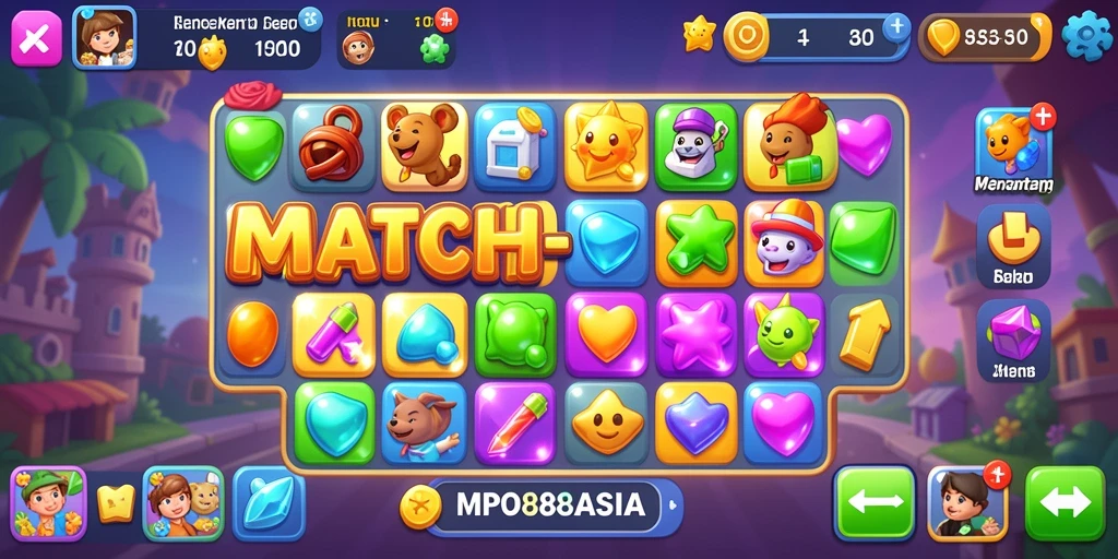 Screenshot MPO88ASIA menampilkan gameplay seru Match-3.