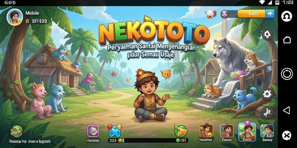 Screenshot NEKOTOTO menampilkan gameplay yang mengasyikkan dan penuh warna.