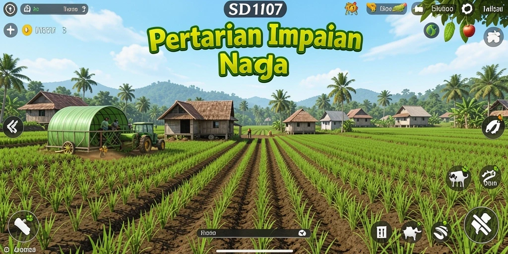 Gameplay Farming yang mempesona dalam SD107, tunjukkan hasil panen Anda.