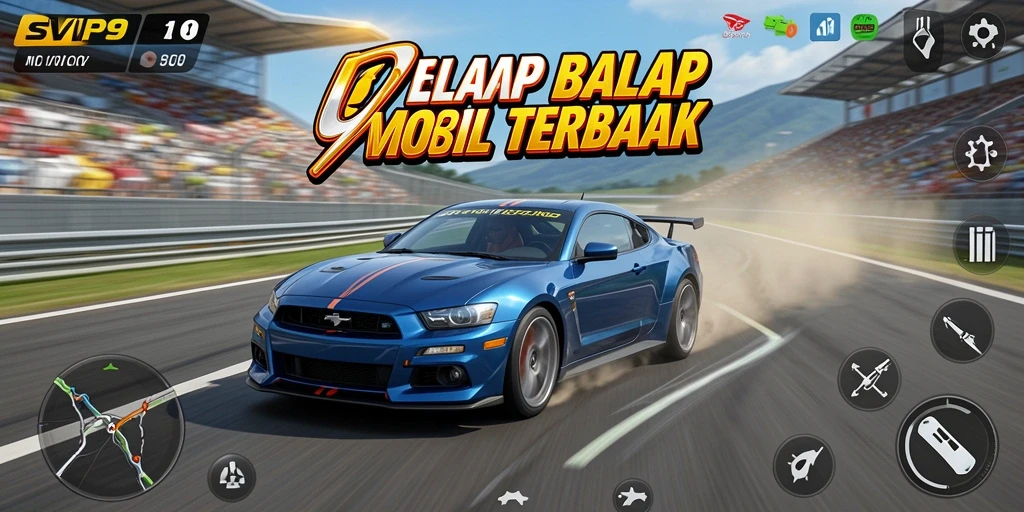 Tangkapan layar dari gameplay balap yang seru di SVIP9.